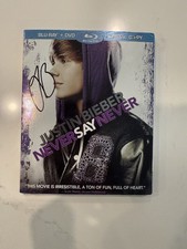 Autographed Justin Bieber: Never Say Never Blu-ray/DVD, 2011, 2-Disc Set signed 