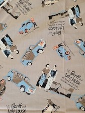 VINTAGE JOHN KALDOR  Banff & Lake Louise Canada FABRIC Light Cotton 136 Cm X 115