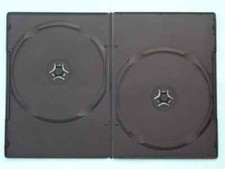 50 X Double Black Slim 7 mm Spine DVD CD BluRay Case for 2 Discs Clear Outer