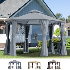 Gazebo Canopy Party Tent 2 Tier Side Wall Patio Steel 2M Outdoor Garden