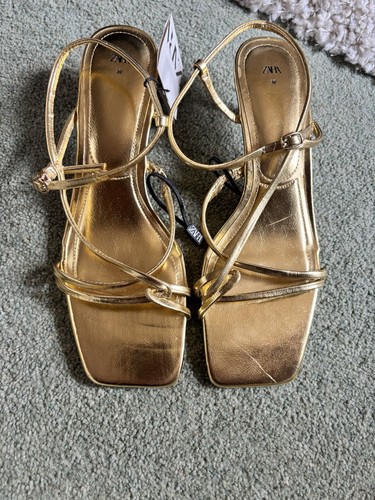 Zara gold sandals - zara,