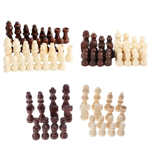 32pcs wooden chess - wooden, pieces
