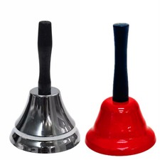 Gold & Silver Metal Hand Ringing Bells - Santa Town Cryer Food Service Bell