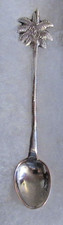 #284) SILVER PLATED SPOON MUSTARD SALT COCKTAIL PALM TREE IMAGE