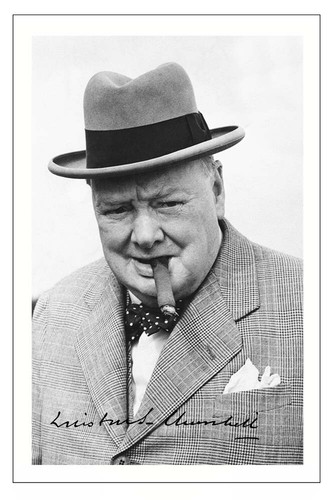 Winston churchill signed photo - signed,
