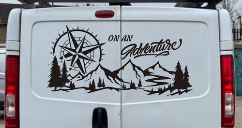 Adventure car van decal - on,