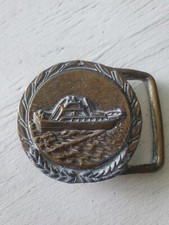 Vintage 1970's Cabin Cruiser Boat Belt Buckle Yacht Ocean Sea Fishing Water