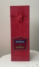 MARTELL V.S.O.P FINE COGNAC EMPTY VINTAGE GIFT PRESENTATION BOX RED SUEDE 30CM