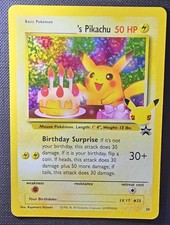 Pokémon Pikachu TCG Holo Promo Card Birthday Pikachu Celebrations Mint