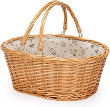 Wicker Picnic Basket W/ Double