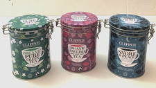 3 Clipper Tea Caddies Metal
