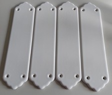 4 x English Vintage Ceramic White Door Push Finger Plates 1960/70 Style S103/1A 
