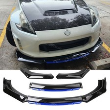 For Nissan 370Z 350Z Coupe Gloss Black Blue Front Bumper Spoiler Lip Splitter