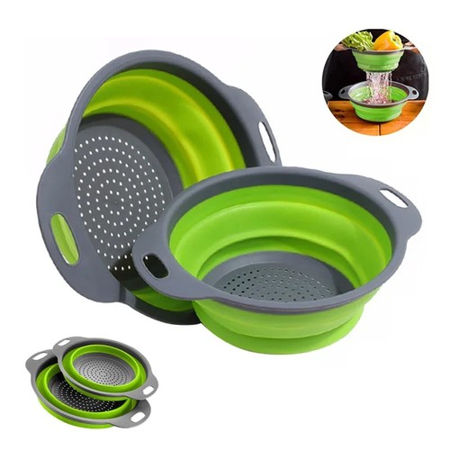 Collapsible silicone colander - collapsible,