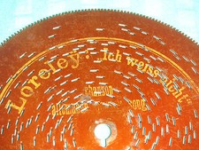 Loreley Tin Plate 14.5cm Symphonion Music Box Clock 5 3/4" Disc Antique Music Box