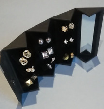  Roberto Paggio Stud Earring Set of 9: Compact and Stylish Travel Box + mirror