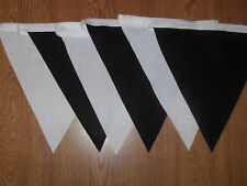 BLACK & WHITE Fabric bunting.Any celebration.Newcastle.Plain black and white.