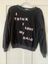 Ladies Grey Wild fox Logo Sweatshirt Long Sleeves M I Think I Lost My Halo ?