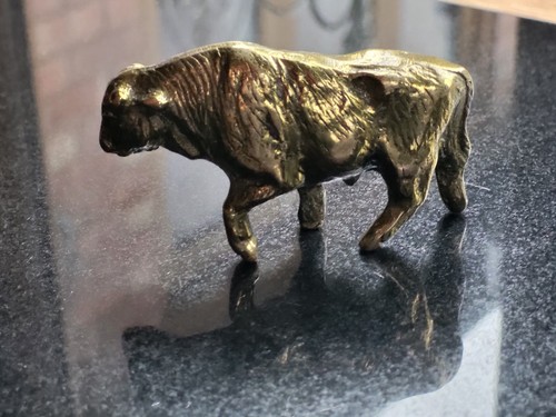 Vintage solid brass - , bull/bison