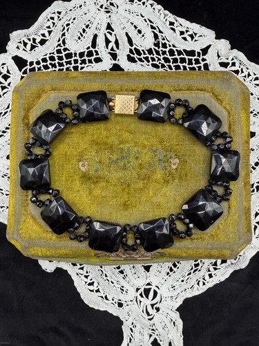 Victorian french jet - jet, choker