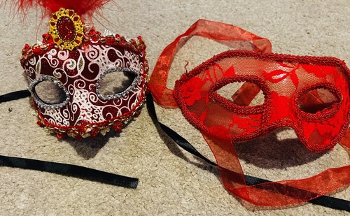 Pair red masquerade - red, masks