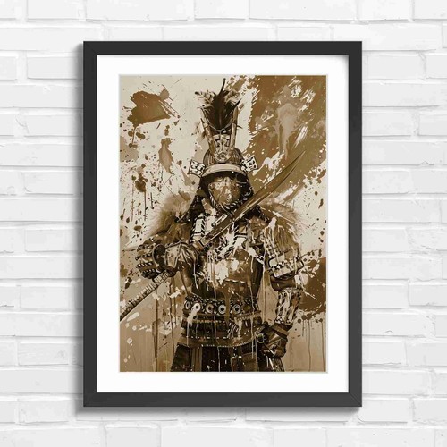 Colorful samurai warrior with - samurai,