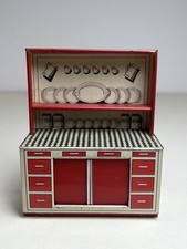 Brim Toy Kitchen Dresser Vintage Tin Plate Doll House Furniture 1/16th
