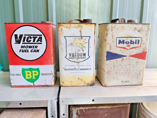 Vintage gallon oil fuel tin - vintage, 3x