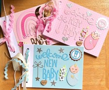 1 Handmade A6 Mini Scrapbook New Baby Memory Book U Choose Colour Flat Rate P&P