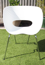 Genuine Vintage Vitra Tom Vac Ron Arad Mid Century White Tub Shell & Steel Chair