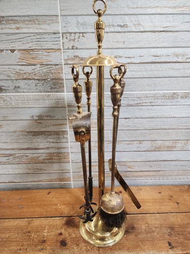 Old brass fireplace - brass,