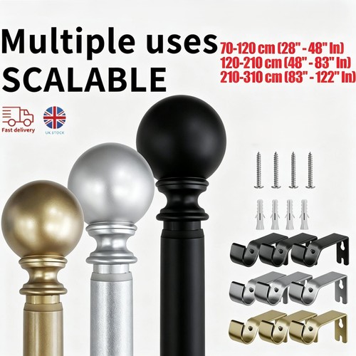 Extendable curtain poles with - poles,