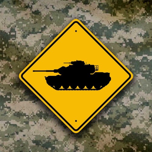 Tank crossing sign mobile - crossing,