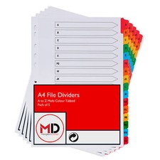 A4 A-Z File Dividers Multi-Punched Printed Plastic Mylar Tabs Alphabet X 3