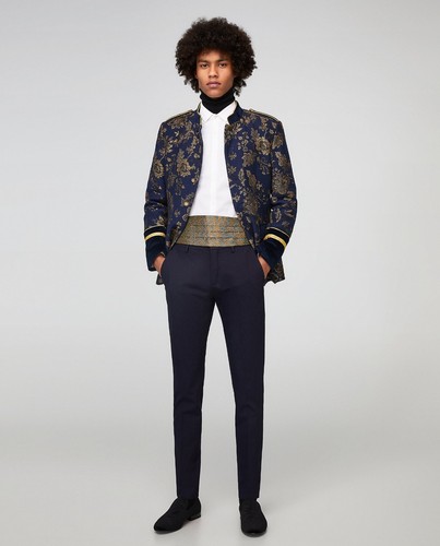 Zara man navy floral jacquard - man,