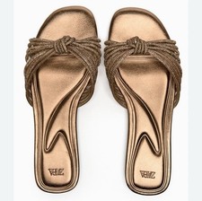 NEW ZARA SILVER RHINESTONE BOW SANDALS Size 7 UK  EUR 40