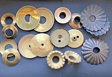 Antique Candle Sticks Drip Catchers Pairs Brass Sconces