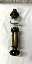 Antique Brass and Glass Railway Carriage Candlelight Lamp