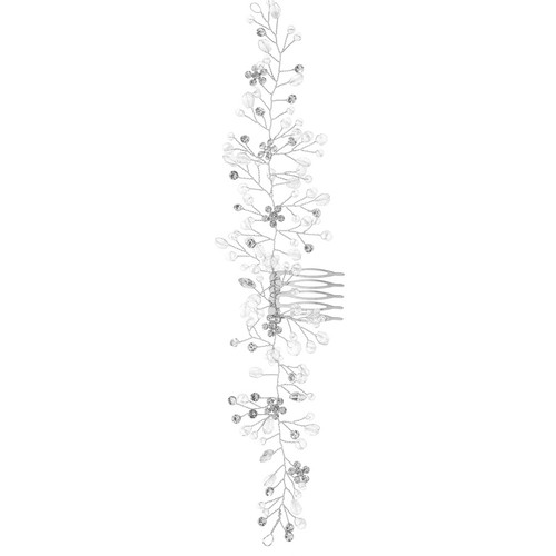 Silver rhinestone hair vine - rhinestone,