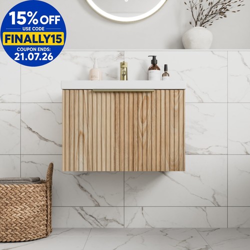Fluted 600mm bathroom vanity - 600mm,