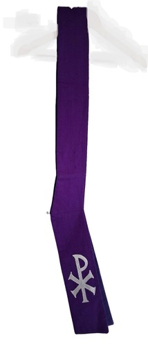 Purple deacon stole with cross - stole,