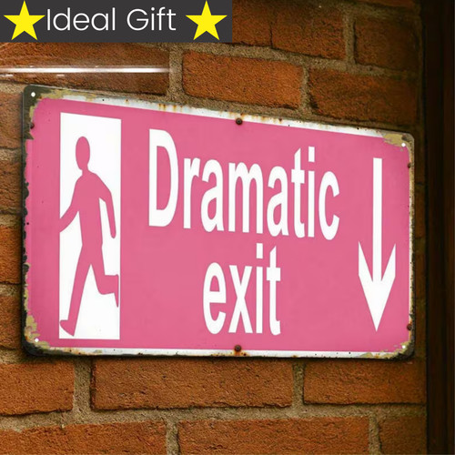 Dramatic exit pink metal - exit,