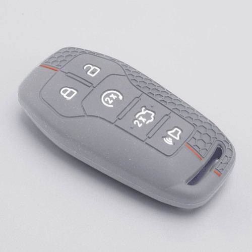 Grey silicone key fob cover - grey,