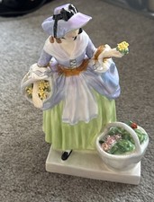 Vintage Collectible Spring Flowers HN1807 Bone China Lady Figurine