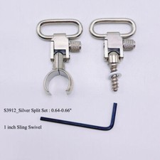 QD Sling Swivels Lever Action Split Band (0.64-0.66'') Silver Color Set