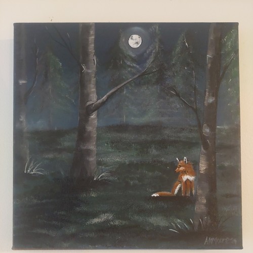 Fox forest acrylic - fox, a