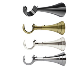 2x Metal Curtain Pole Brackets