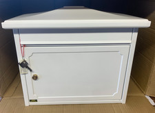 Burg Wachter Kopenhagen White Post Box Galvanized Steel Spacious Mailbox