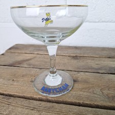 Babycham Glasses - vintage retro pair of 1970s collectible Gold Fawn glasses
