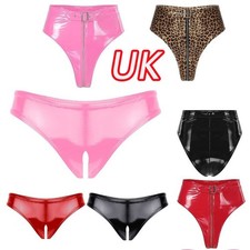 UK Womens PVC Leather Briefs